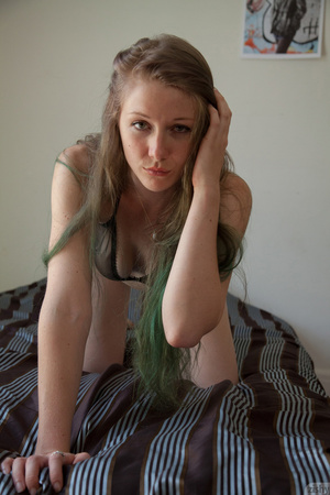 Long-haired teen model in white transpar - XXX Dessert - Picture 7