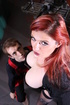 Ginger babe sucking dick and fucking the guy with strapon