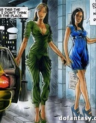 Cool comics with old fart in fishnet long socks punishing cutie in bondage.