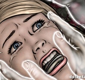 Bound and stretched blondie in white lingerie gets poked badly by a ghost.