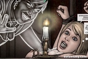 Kinky ghost torturing his enslaved blonde girl in lingerie and ropes with hot candle wax. Ghost House Part 1 by Slasher
