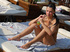 Aletta Ocean relaxing by the pool, at the stairs by the ocean and at the
