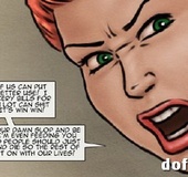 Very hot boobilicious redhead gets angry with her pensioners. Beware!