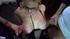 Hot babe with glasses shows her huge tits wearing her sexy black nighty,