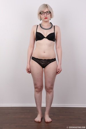 Blonde in a black dress and undies poses - XXX Dessert - Picture 4