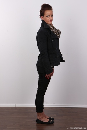 Juicy fawn in a black coat and pants sho - XXX Dessert - Picture 3