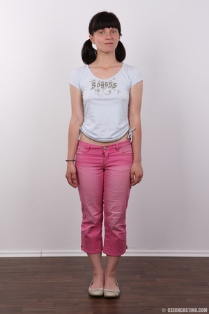 Beguiling girl in a white shirt and pink - Picture 2