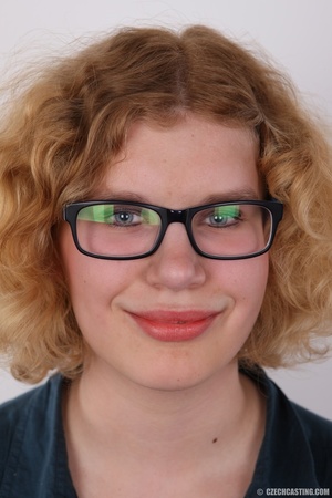 Awesome curly blonde bitch in glasses we - Picture 1