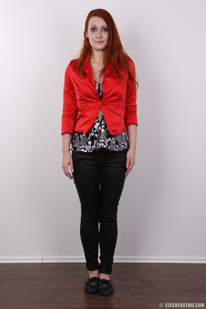 Marvelous red-haired lass in a red top a - XXX Dessert - Picture 2