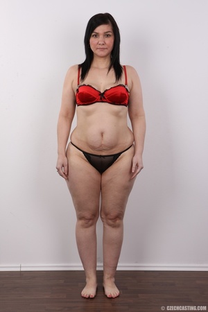 Tender flabby damsel in a red bra and bl - Picture 7