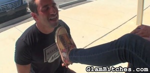 Guy agrees to lick girl's feet in order  - Picture 4