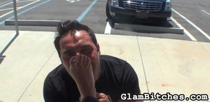 Guy agrees to lick girl's feet in order  - Picture 7