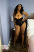 Luscious ebony teasing as she pose in her black lingerie and silver high