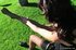 Slutty raven haired darling loves to smoke in her backyard
