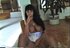 Raven haired cutie is a passionate smoker with a natural body