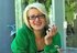 Blonde cutie with glasses likes to smoke outdoors so much