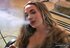 Slut in a nice fur coat surely loves to smoke a lot