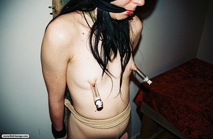 Goth chick in bondage is ready for her p - XXX Dessert - Picture 7