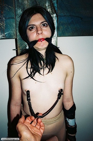 Goth chick in bondage is ready for her p - Picture 8