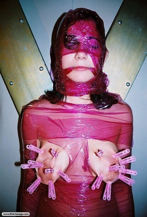 Model gets humiliated and wrapped in pla - Picture 14