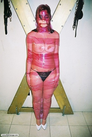 Model gets humiliated and wrapped in pla - Picture 15