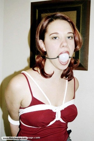 Redhead in bondage gets gagged and used  - Picture 10