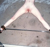 Slender blonde gal gets her nice tits tied up tight