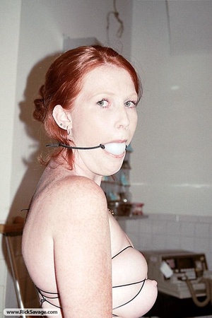 Super hot redhead slut gets tied up and  - Picture 15