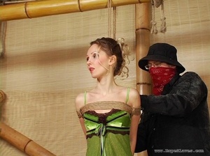 Beautiful blonde lady gets carefully tie - Picture 7