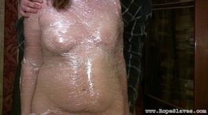 Fat girl gets wrapped in foil by her cra - XXX Dessert - Picture 5