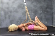 Sexy blonde slut enjoys in a lovely bondage treatment