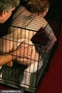 Caged darling is ready for a nasty dildo punishment