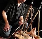 Tied up bitch gets humiliated by her cruel master