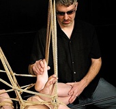 Tied up bitch gets humiliated by her cruel master