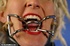 Caged blonde darling is ready for some rough drilling