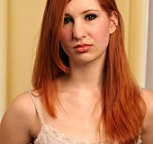 Cute little redhead gets waxed on the table by her man