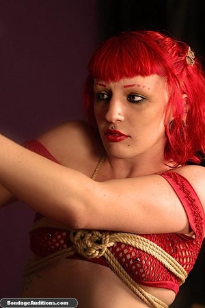 Tied up redhead darling gets tied up and - XXX Dessert - Picture 3