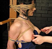 Hot dark haired gal gets her nice tits teased