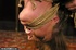 Gorgeous tied up chick hanging upside down and tied up