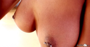 Tattooed ebony buxom with piercing gets her chocolate hole worked out properly - Picture 7