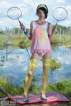 Young tennis girl having naughty fun outdoors - XXXonXXX - Pic 1