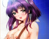 Purple-haired hentai beauty gets horny spying teen babe riding stiff rod