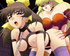 Blonde manga teen girl playing with her beaver with great passion