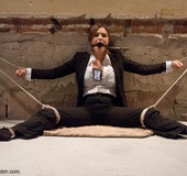 Busty FBI bitch gets tied up and fucked with passion