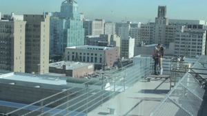 Beautiful view from the roof turned on babe's vagina - Picture 1