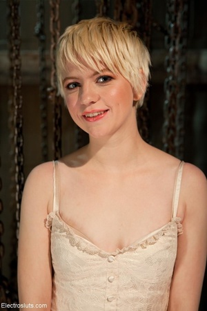 Cute blonde sub with short hair is tied  - Picture 2