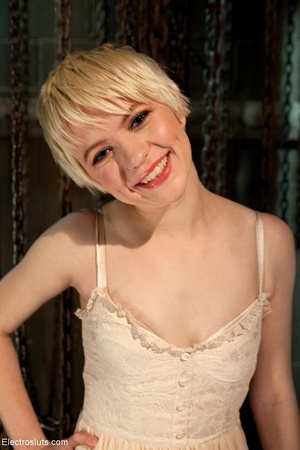 Cute blonde sub with short hair is tied  - Picture 3