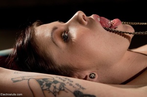 Tattooed bitch on a bondage box is given - Picture 4