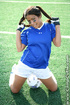naughty soccer babe pigtails