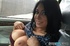 Pretty brunette teen with big round tits spreads pussy wide